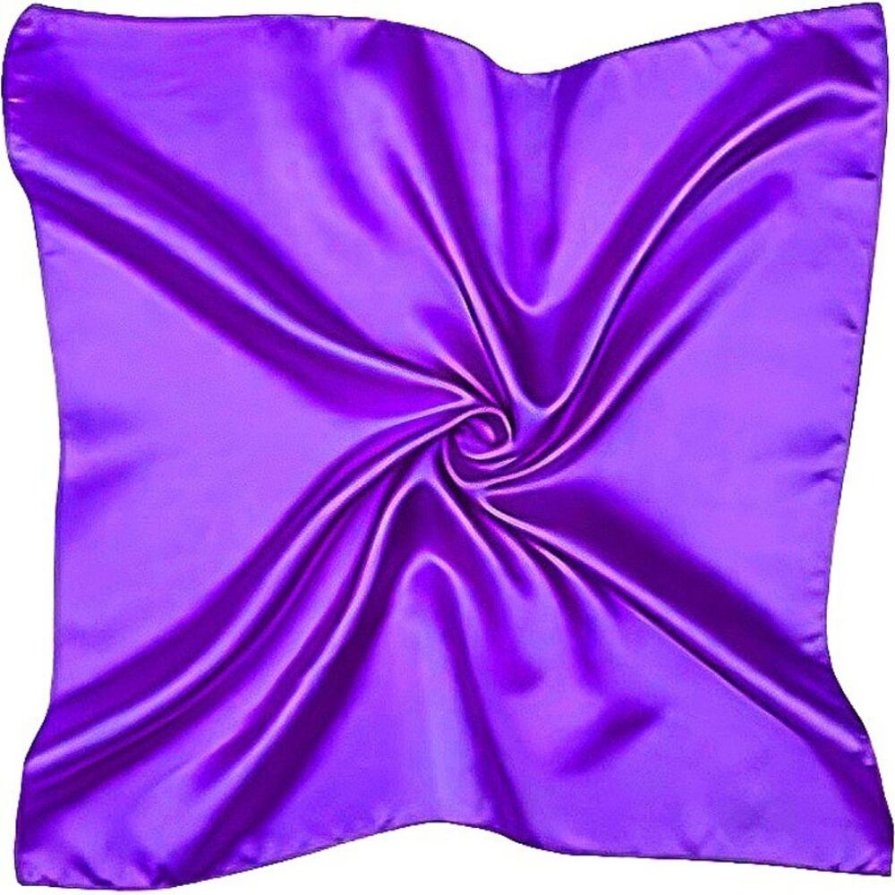 Satin Silky Square Scarf - Purple